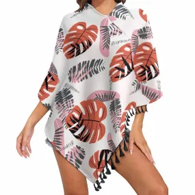 Poncho Strickcape mit Fransen Halsschal Schal in hochwertiger Ausführung MY07 für Damen Frauen mit Foto Muster Text selbst gesta